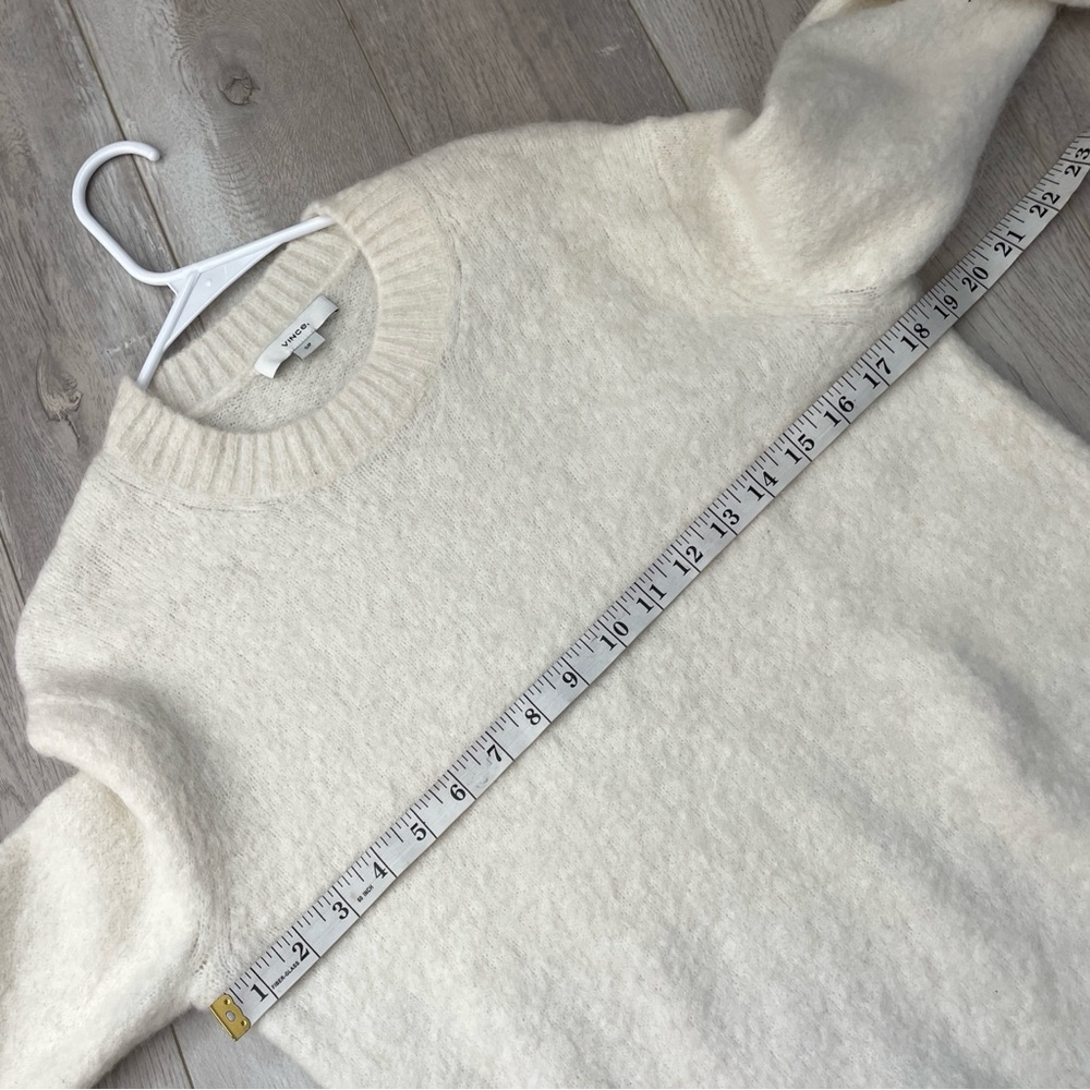 Vince Alpaca Sweater crewneck long sleeve womens Cream small classic minimalist - Picture 3 of 6
